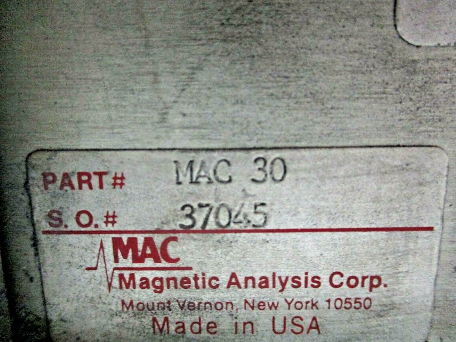 Magnetic Analysis Corp. Magnetic Analyzer MAC 30 Used