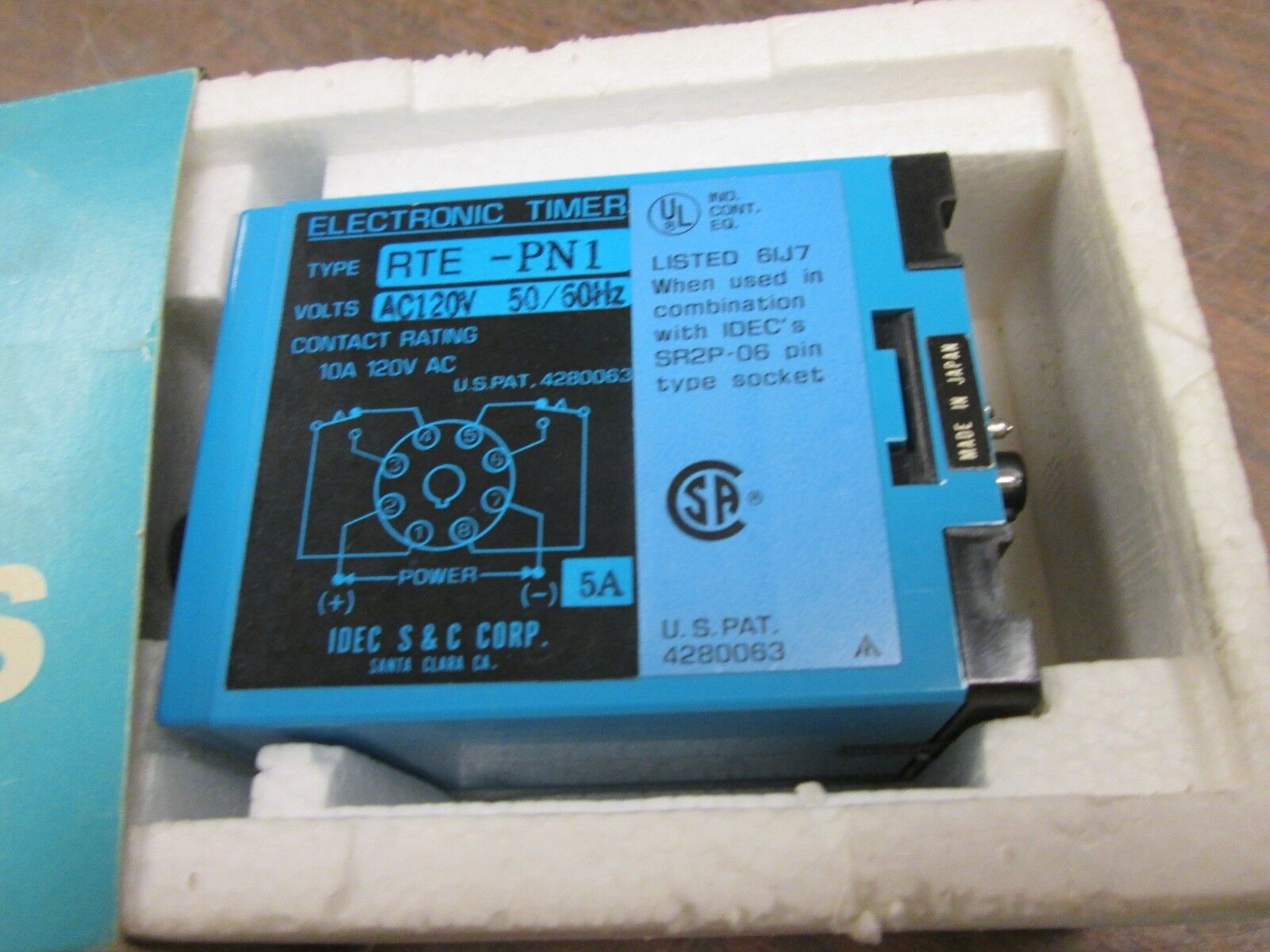 IDEC Electronic Timer RTE-PN1 120V 50/60Hz Range: 0.0-1.0sec New Surplus