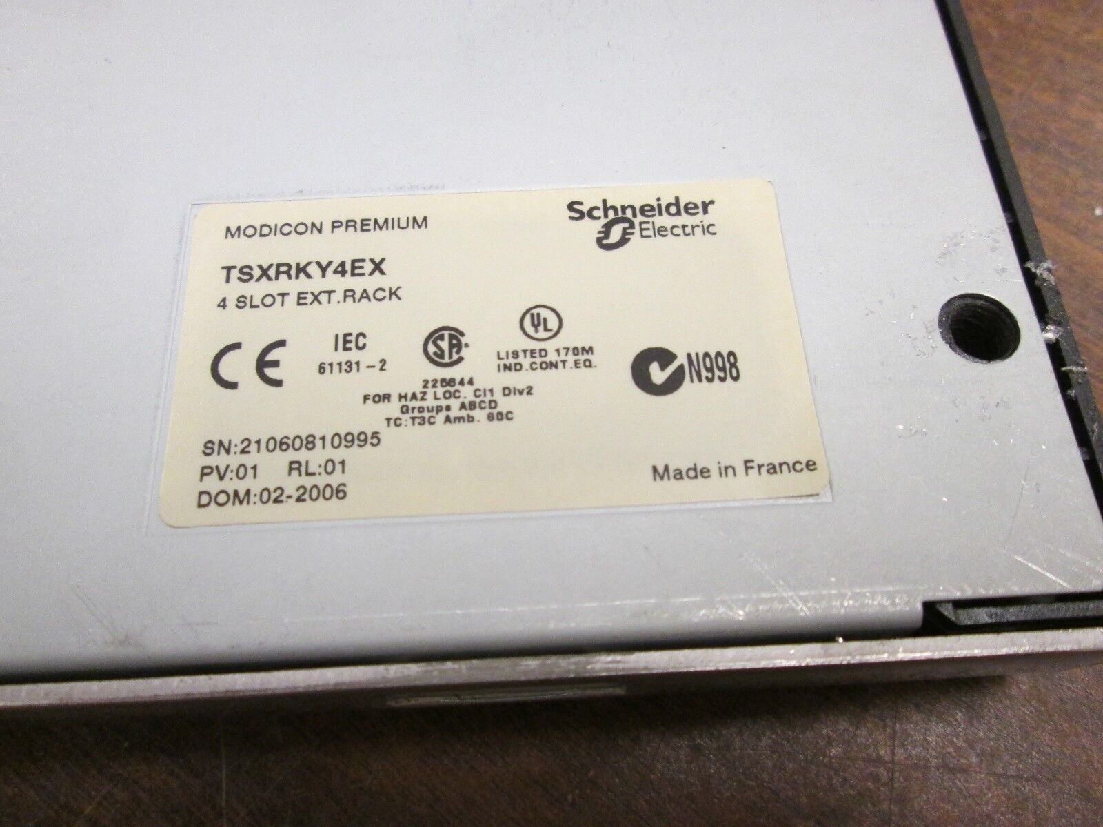 Modicon Premium Ext Rack TSXRKY4EX 4-Slot Used