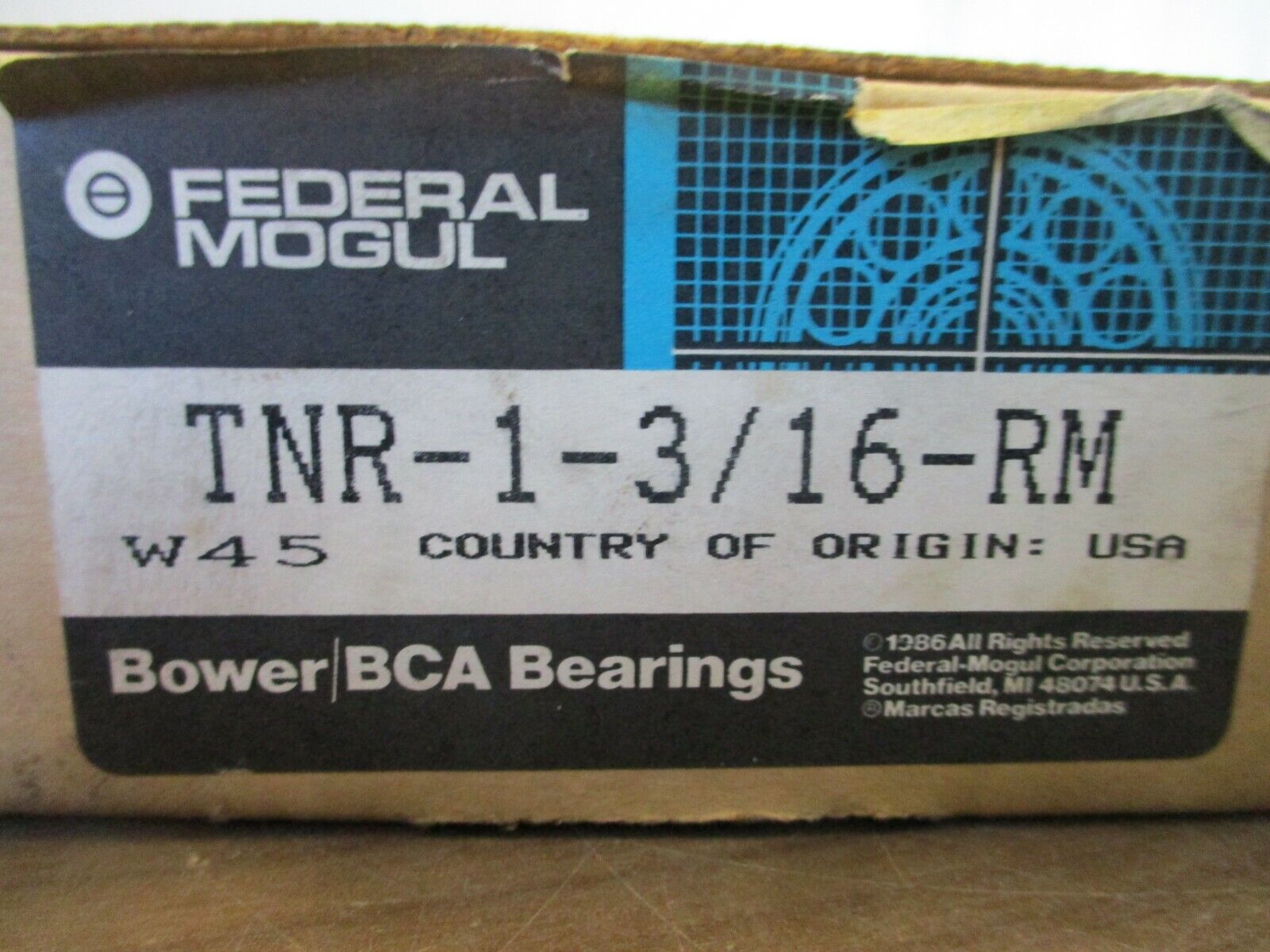 Federal Mogul Bower/BCA Bearing TNR-1-3/16-RM New Surplus