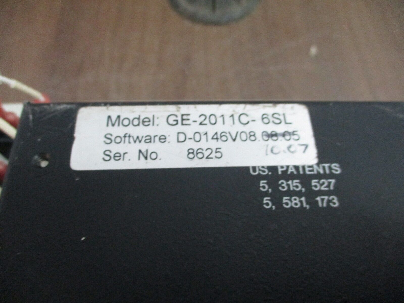 GE GE-2011 Voltage Regulator Control GE-2011C-6SL S/W: D-0146V08.10.07 Used