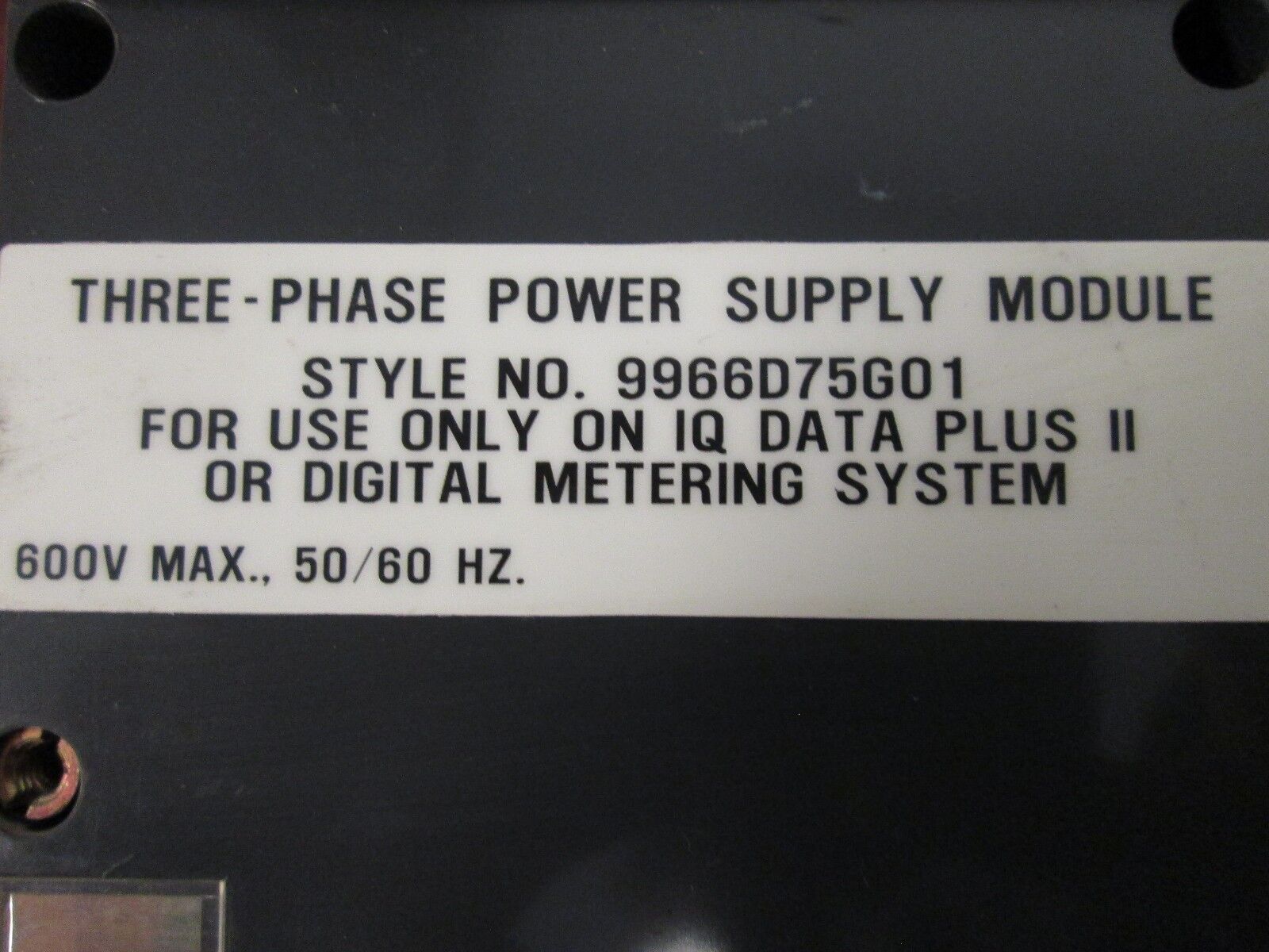 Westinghouse IQ Data Plus II Module 2D78522 w/ 9966D75G01 3-Phase Power Supply