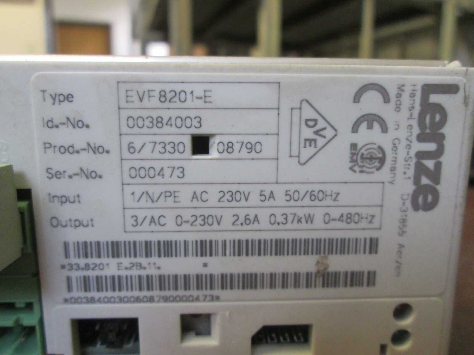 Lenze AC Drive EVF8201 0.37 Kw Used
