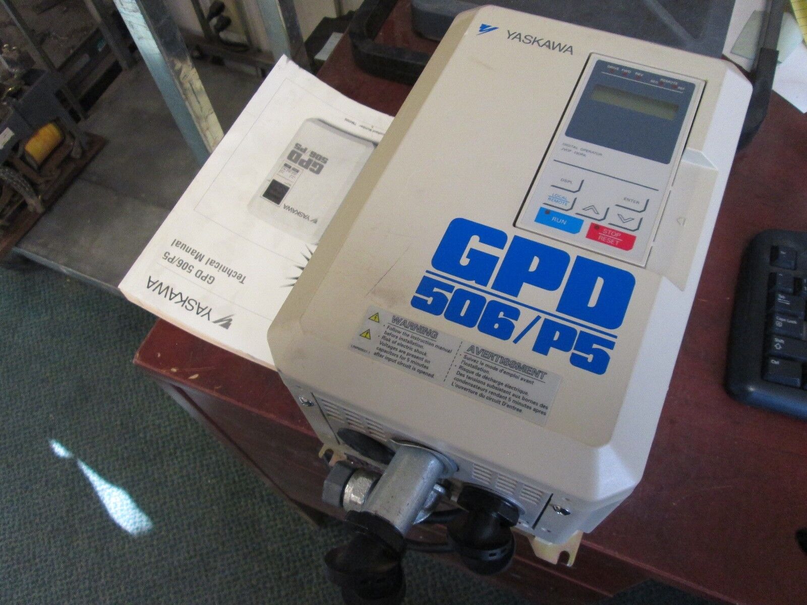 Yaskawa GPD506/P5 AC Drive w/ Manual CIMR-P5M45P5 GPD506V-B014 10HP 3Ph Used