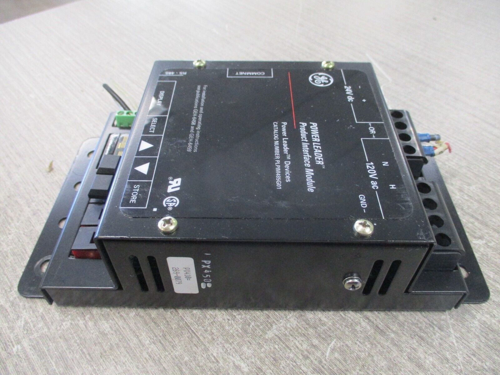 GE Power Leader Product Interface Module PLPIM485G01 120VAC 24VDC Used
