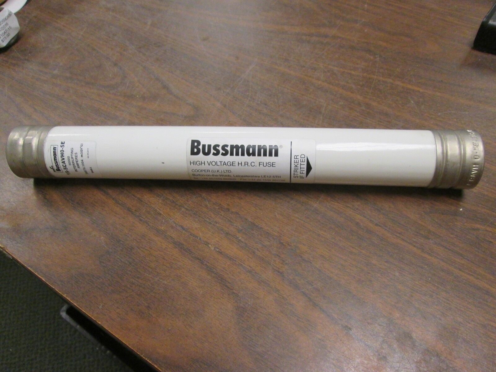 Bussmann High Voltage HRC Fuse 15-5CAVH0-5E 15.5KV 0.5E Used