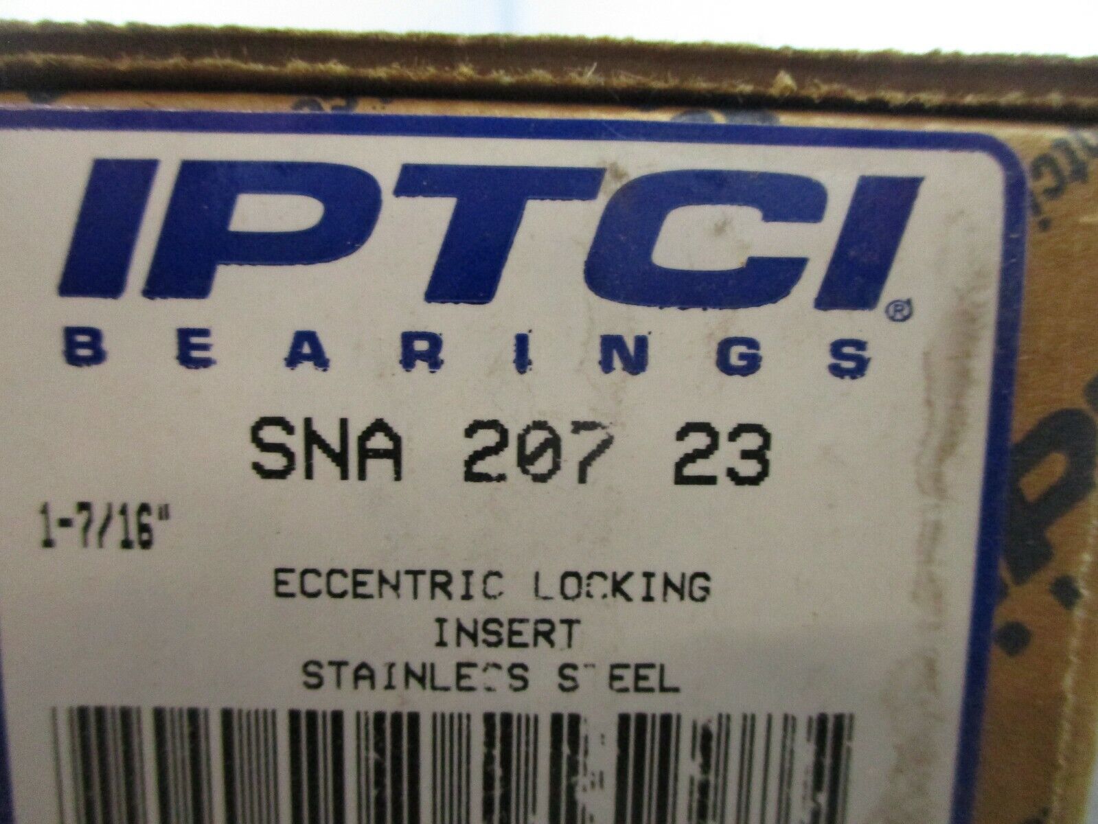 IPTCI Eccentric Locking Bearing Insert SNA 207 23 1 7/16" Stainless Steel