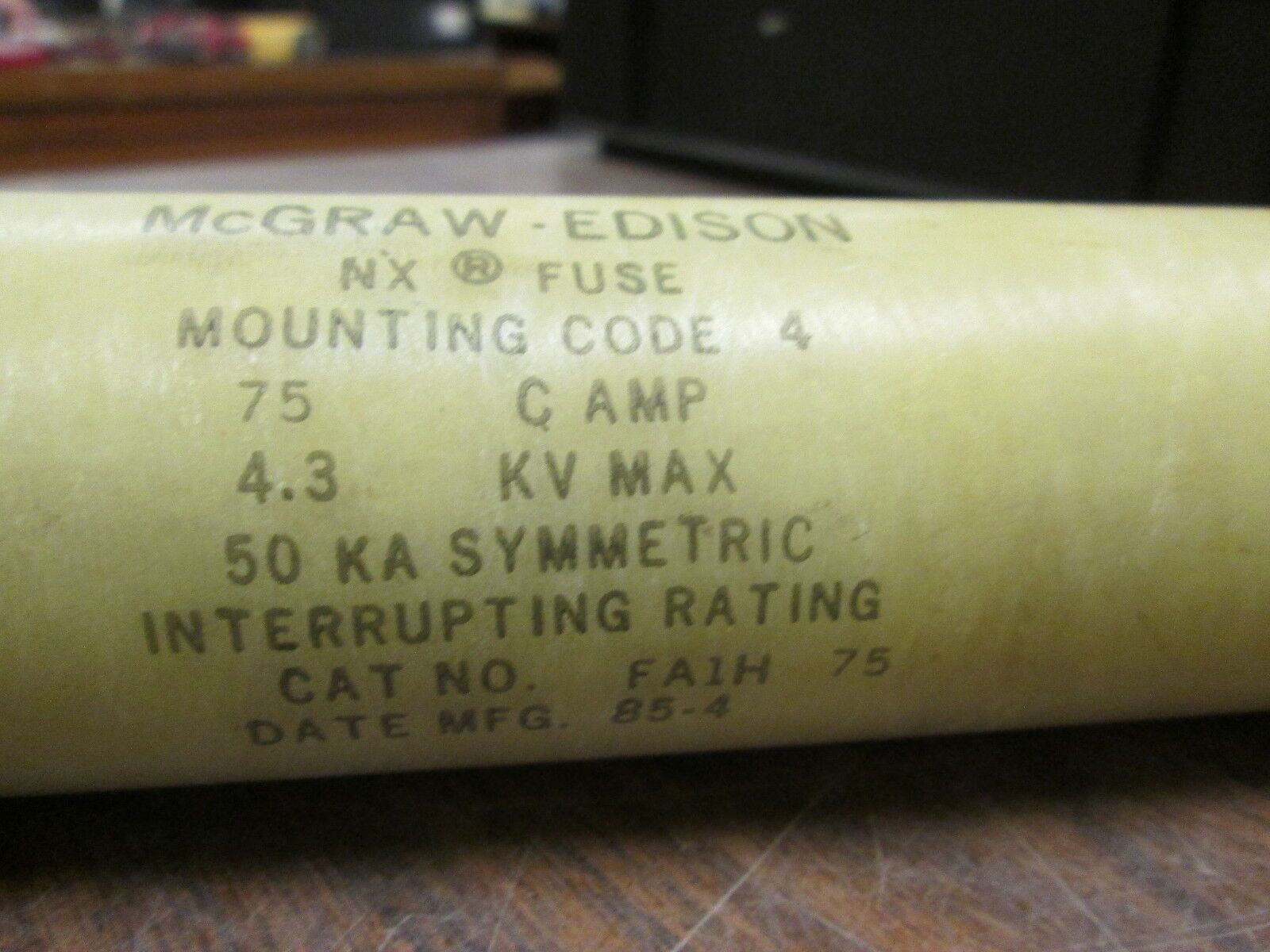 Mcgraw-Edison NX Fuse FA1H 75 75A 4.3kV Used