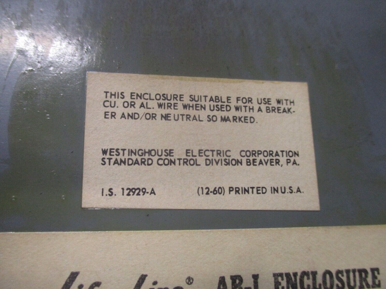Westinghouse Enclosed Circuit Breaker JA3225VW 225A 600V 3P CKA Enclosure Used