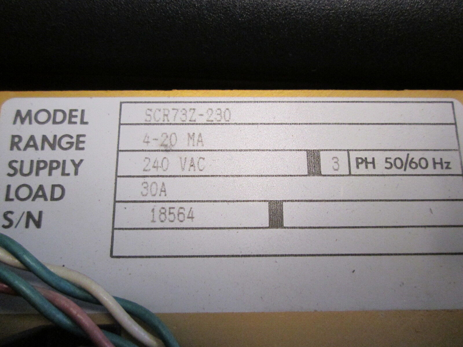 OMEGA Power Controller, SCR73Z-230, 4-20MA, 240VAC, 3Ph, 30A, Used
