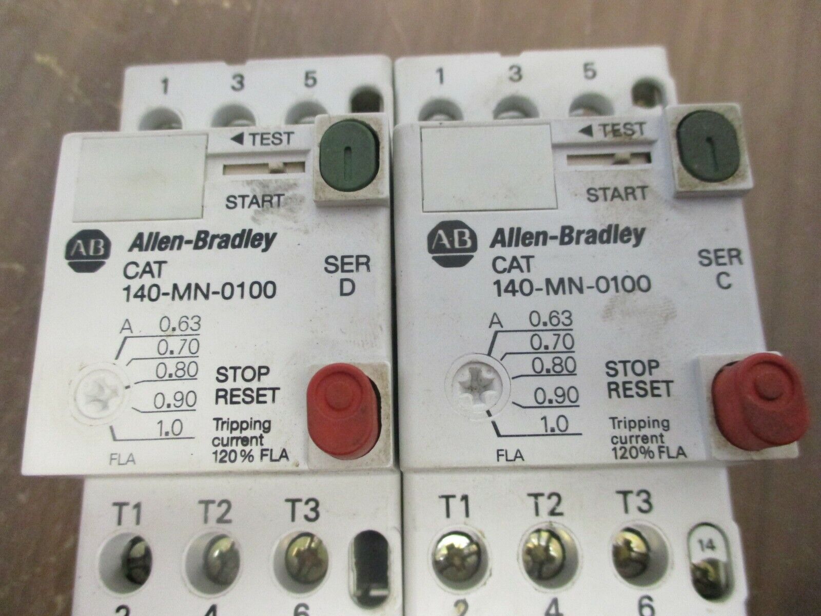 Allen-Bradley  Manual Starter  140-MN-0100  0.6-1A Range *Lot of 2* Used