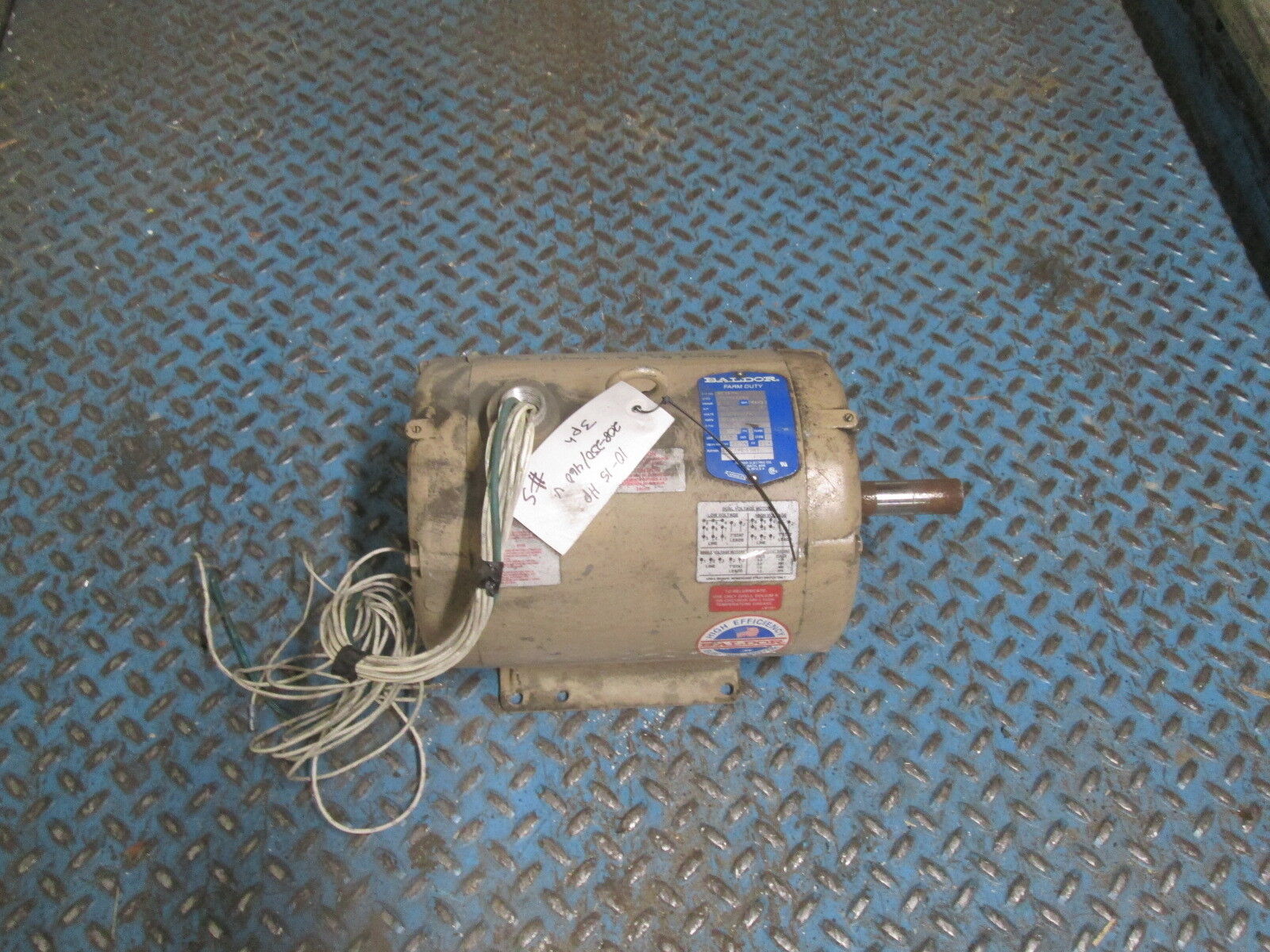 Baldor Farm Duty Motor UCM1014 10-15HP 3450RPM FR: 215Z 208-230/460V 32-30/15A
