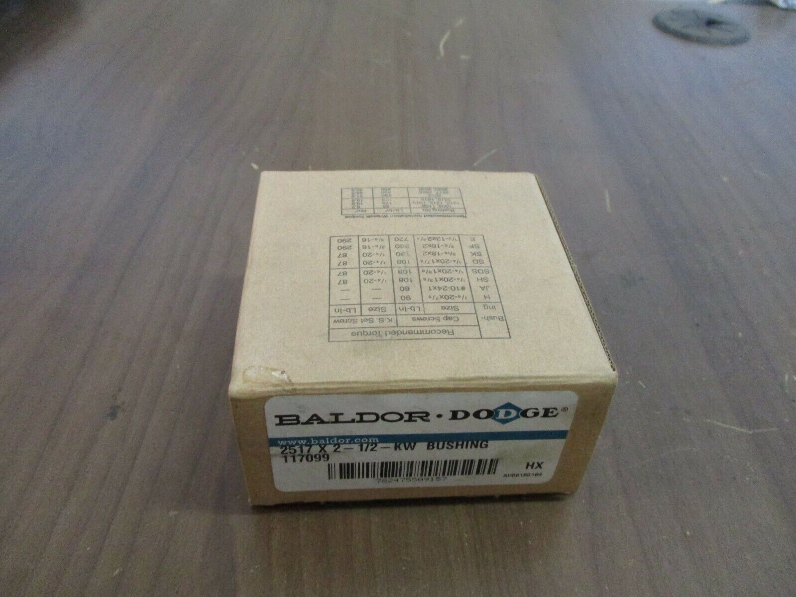 Baldor Dodge Bushing 117099 2517X2-1/2-KW New Surplus