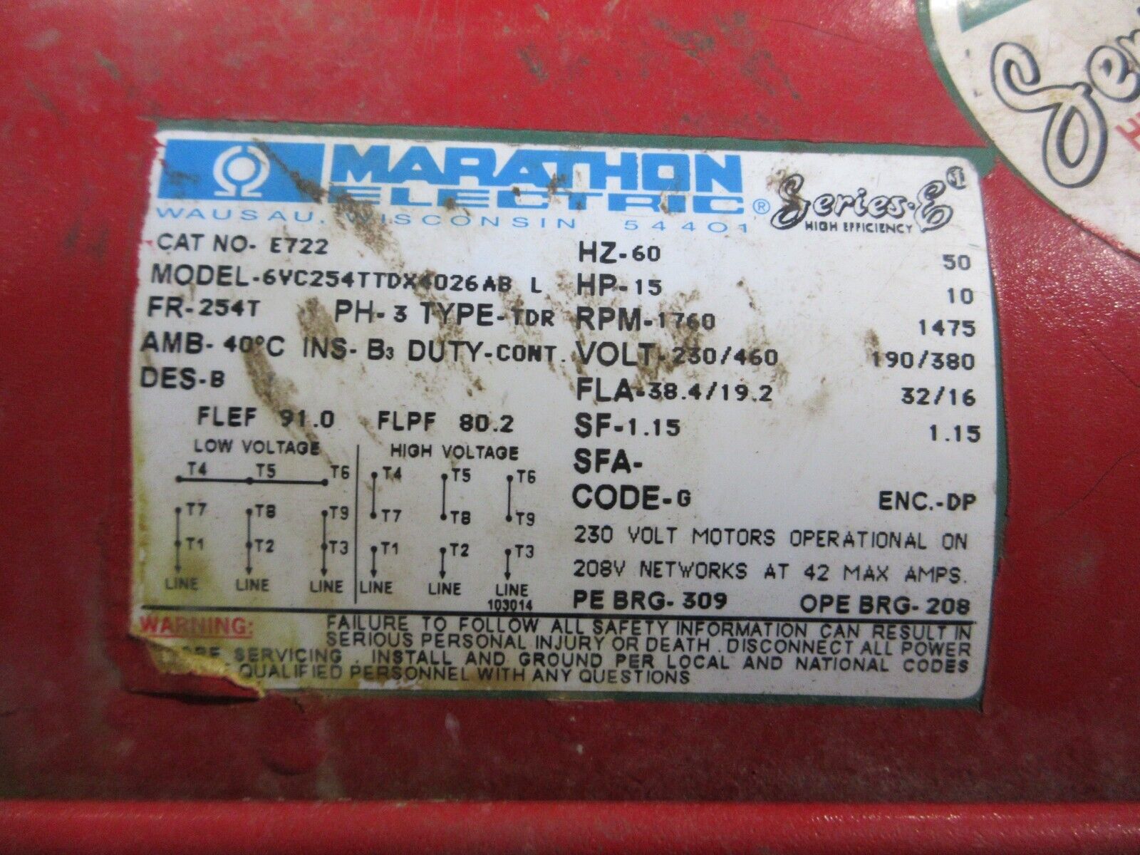 Bell & Gossett 1510 Pump 3E 9.375 BF 15HP 270GPM 80FT Head 1800RPM Used