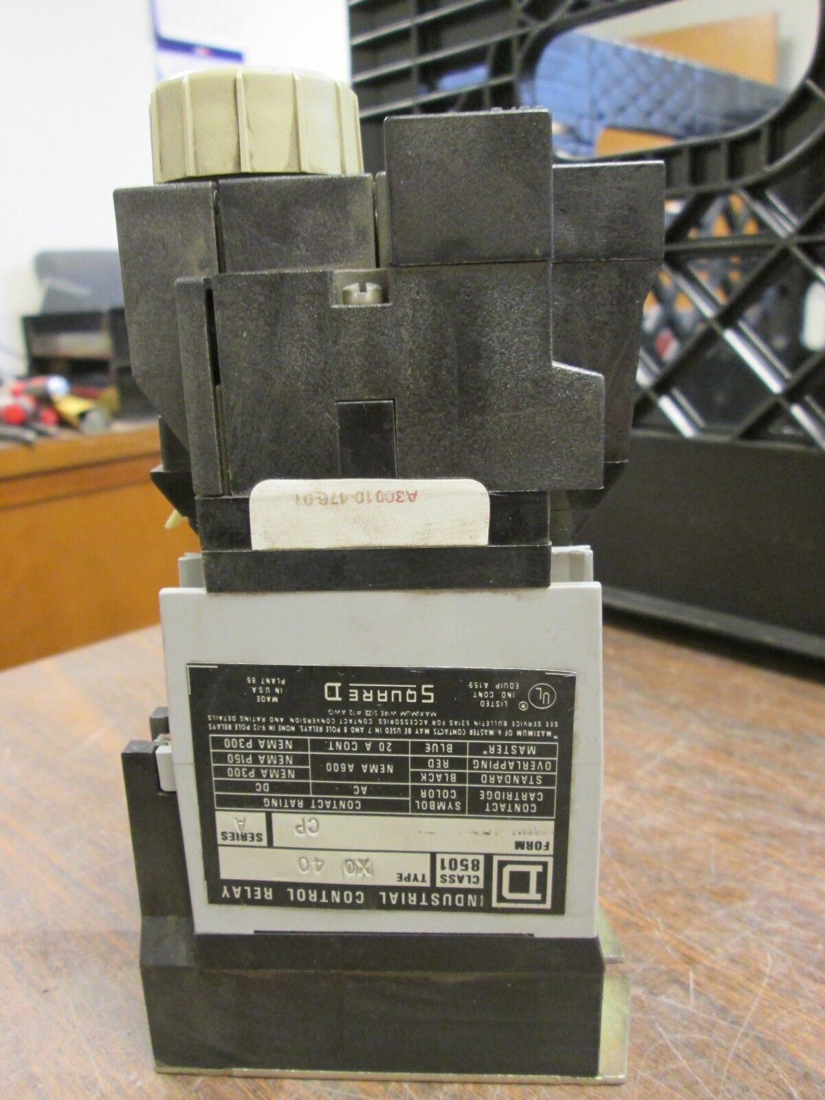 Square D Control Relay w/ Timing Relay 8501 X0 40 CP 8501 XTE1 20A Used