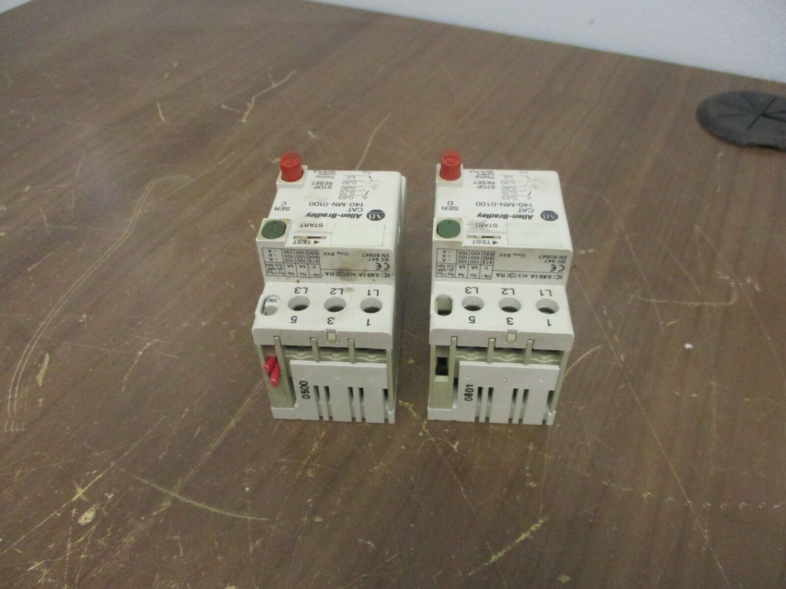 Allen-Bradley  Manual Starter  140-MN-0100  0.6-1A Range *Lot of 2* Used