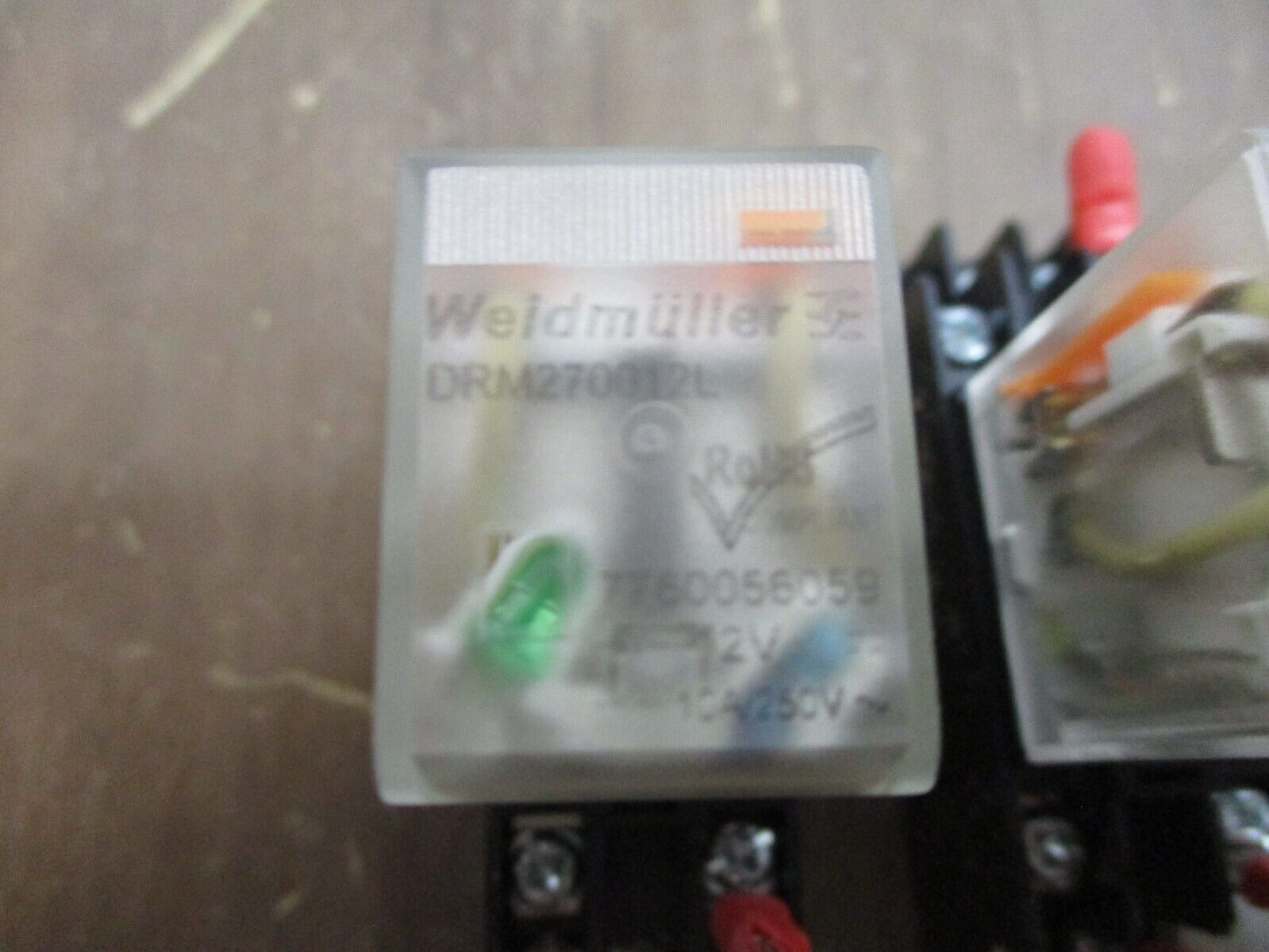 Weidmuller Relay DRM270012L 12V Coil w/ Base *Lot of 2* Used