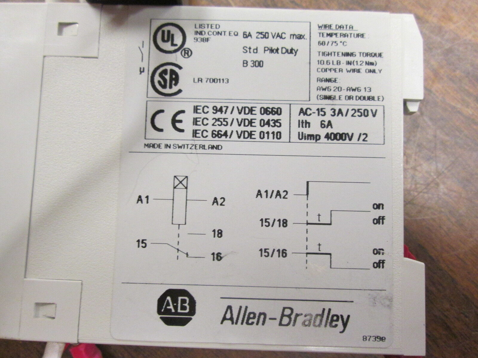 Allen-Bradley Timing Relay 700-FS16AA1 100...127V 50/60Hz Range:0.5...10Sec Used