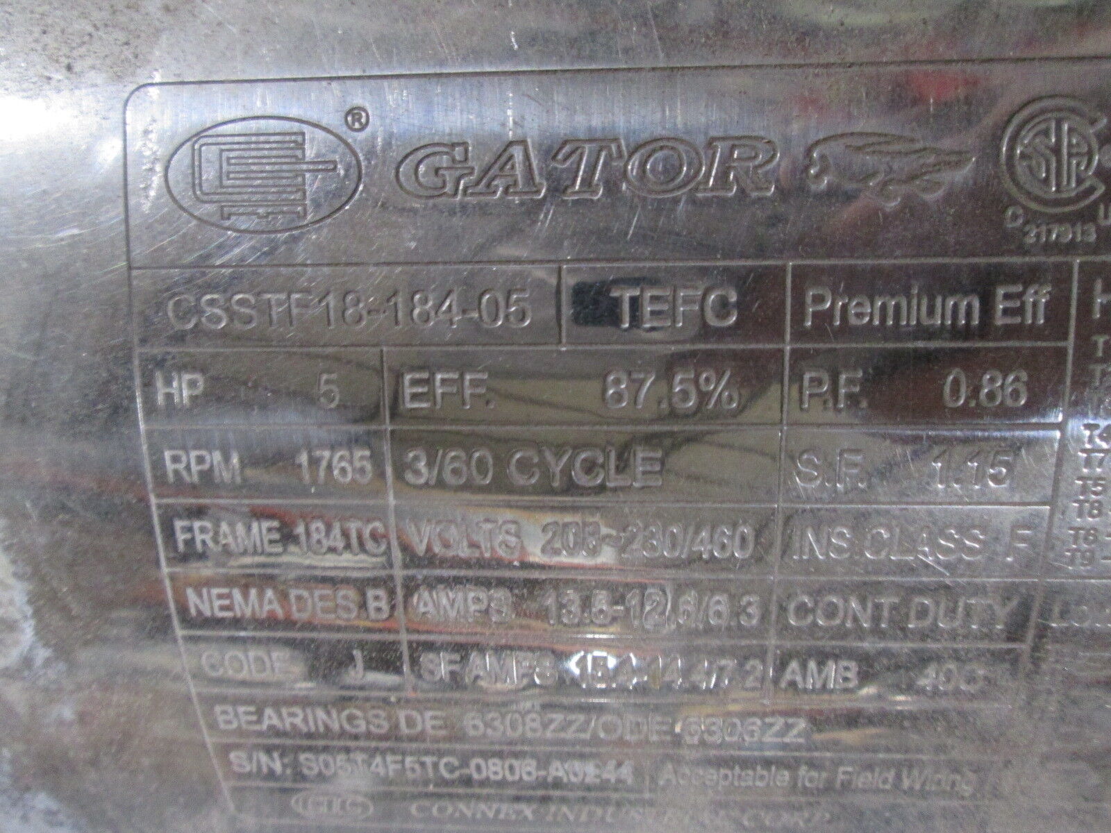 Waukesha C-Series Pump w/ Gator Stainless Steel Motor C-218 5HP 1765RPM Used