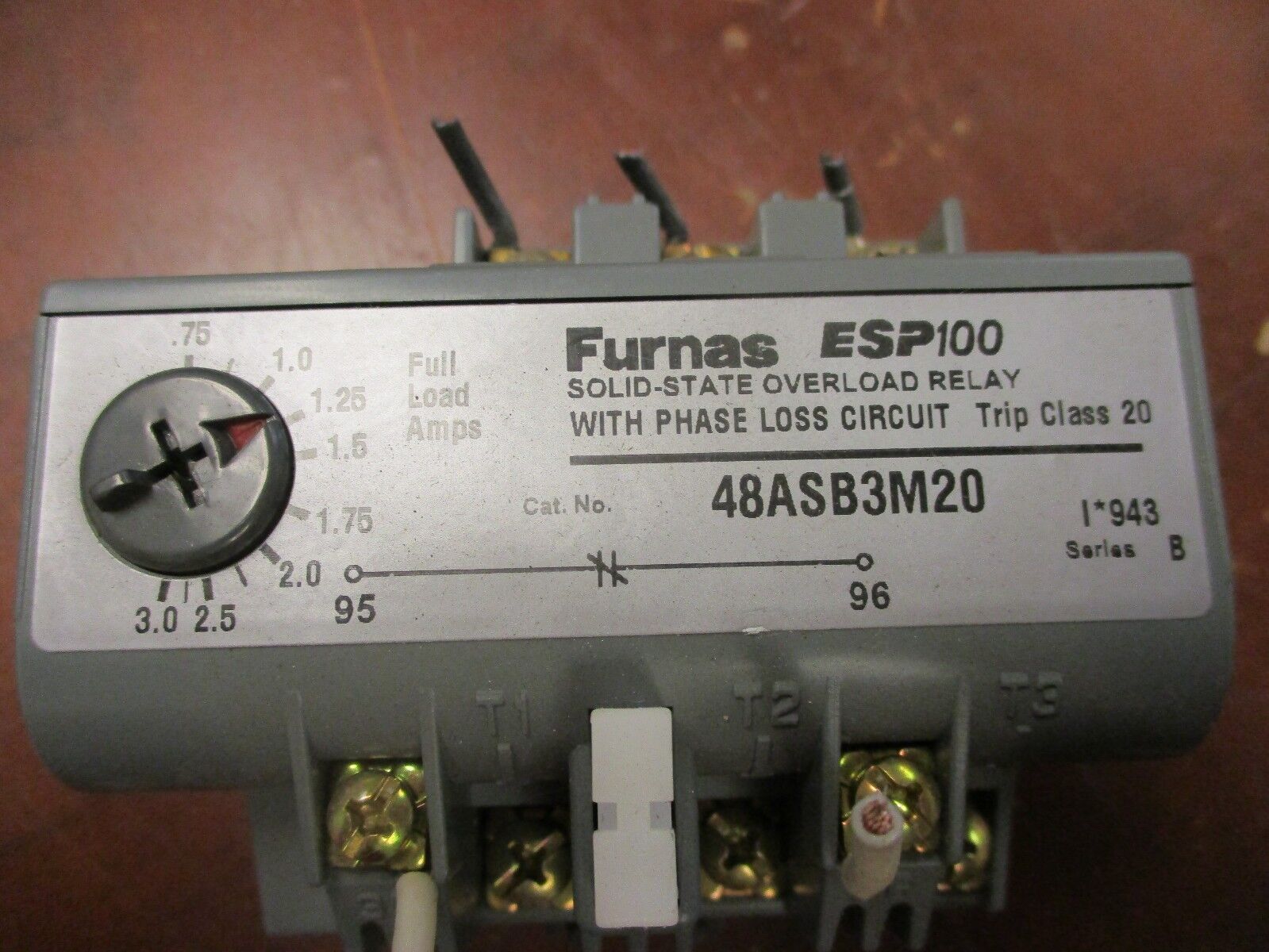 Furnas ESP100 Solid State Overload 48ASB3M20 600V 50/60Hz Trip: 0.75-3A Used