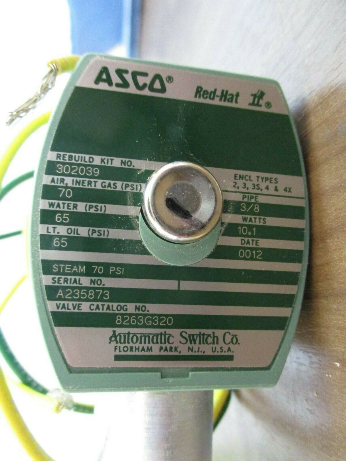 ASCO Red-Hat Solenoid Valve 8263G320 120V Coil New Surplus