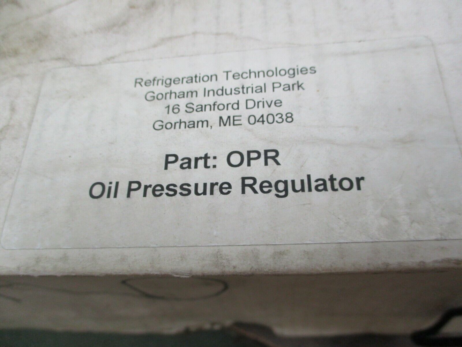 Refrigeration Technologies Oil Pressure Regulator OPR Inlet: 3/8"SAE Flare