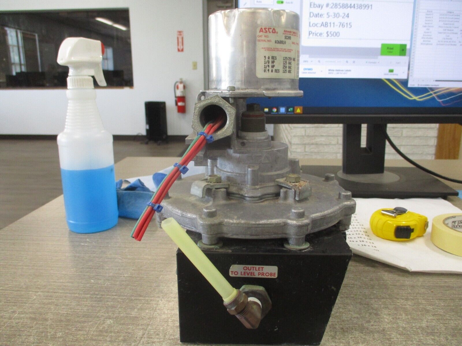 ASCO Tri Point Pressure Switch W/Level Control SC20D/TB0511 Flow: 1-1.5 S.C.F.H.