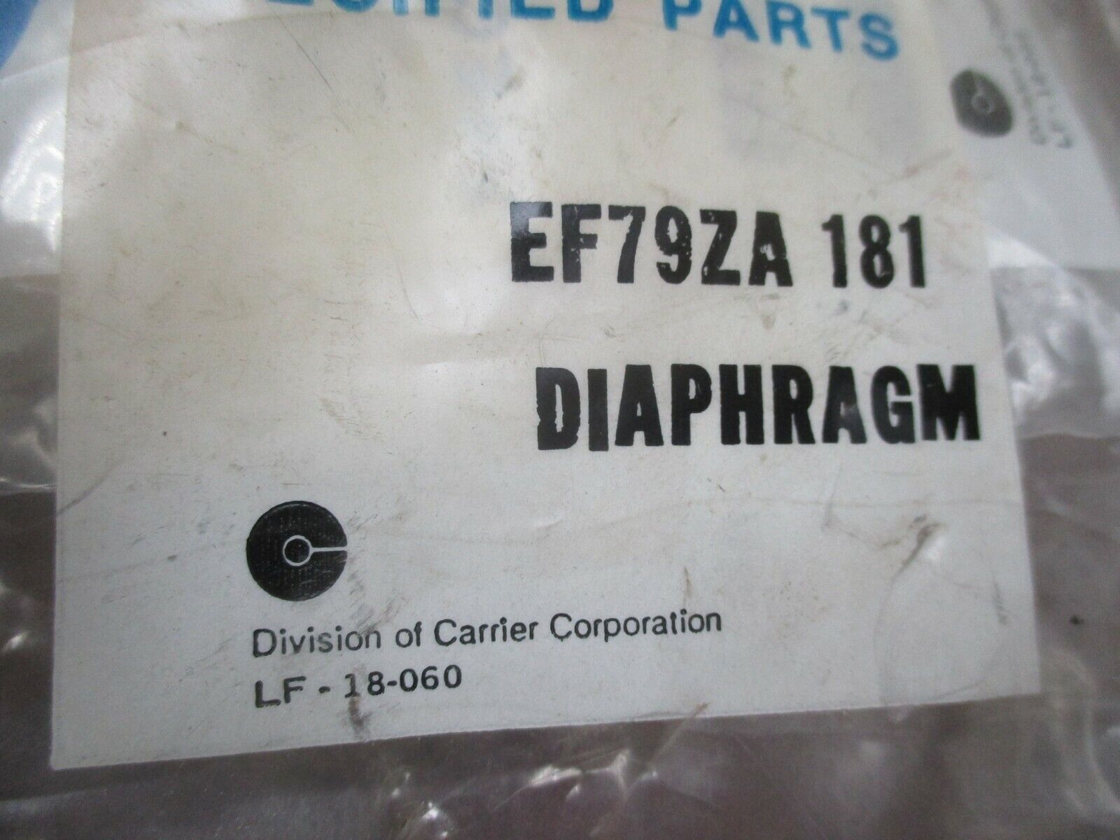Carrier Air Conditioning Diaphragm EF79ZA 181 New Surplus