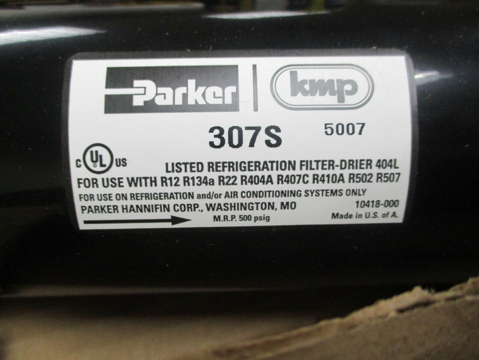 Parker Liquid Line Filter-Drier 307S 7/8" ODF Solder New Surplus