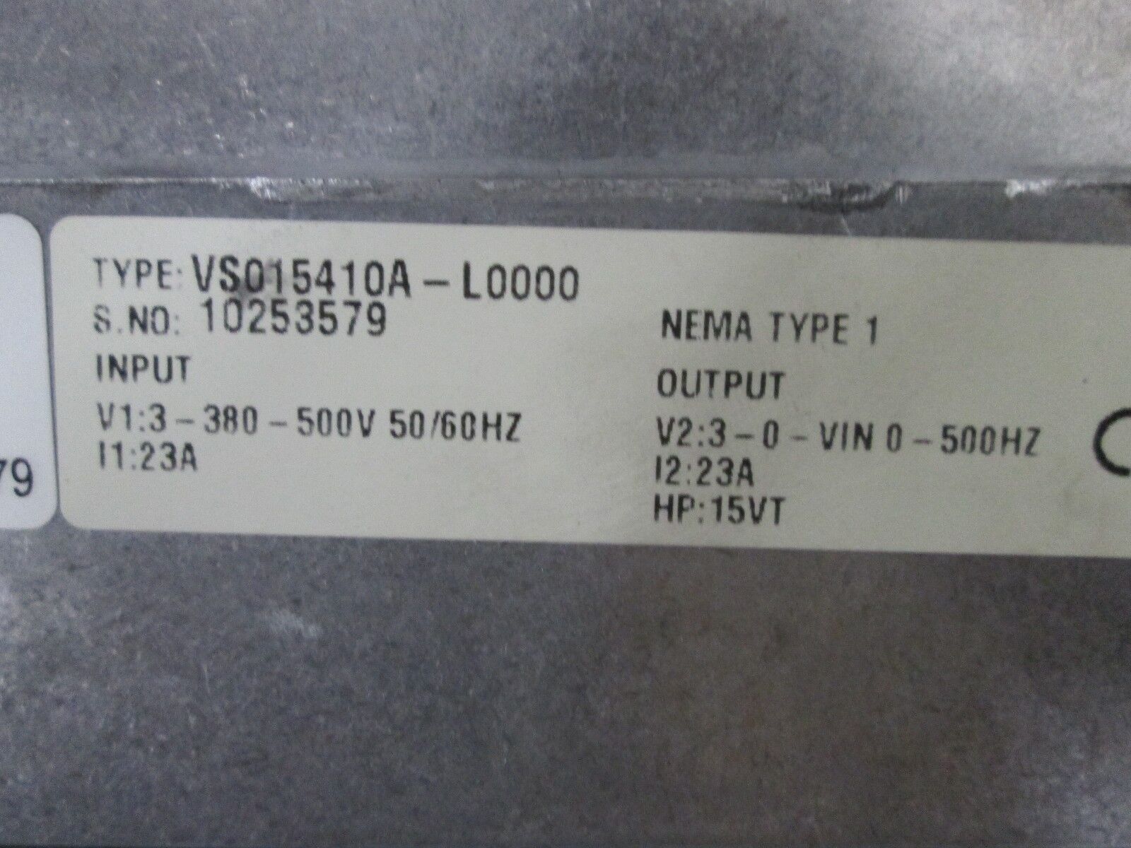 Johnson Controls VS Series AC Drive VS015410A-L0000 15HP 3Ph Used