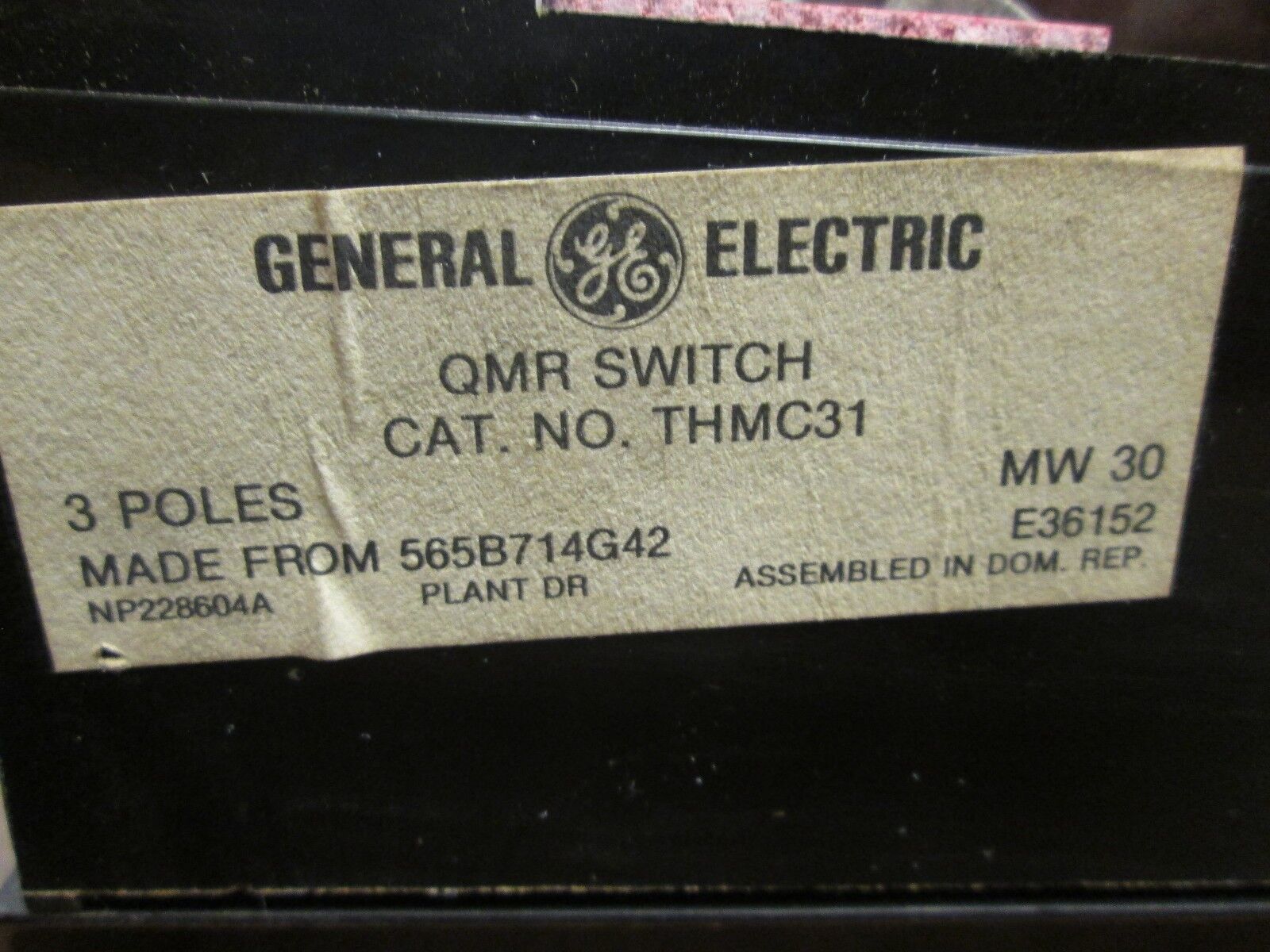 GE QMR Switch THMC31 3P Used