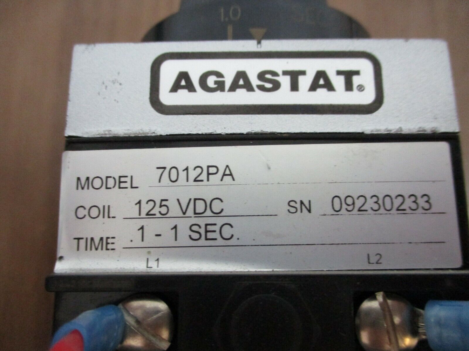 Agastat Timer 7012PA 125VDC Coil Range: 0.1 - 1 sec Used