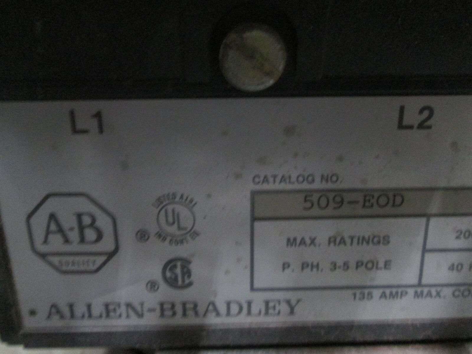 Allen-Bradley Size 4 Fusible Combination 509-EOD 135A 600V 460-480V Coil Used