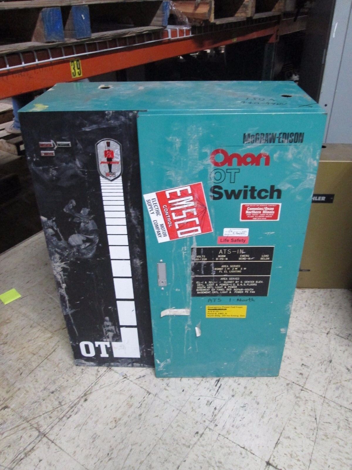 Onan OT Switch OTUCD150-4X/1018C 150A 277/480V 3Ph 4W Used
