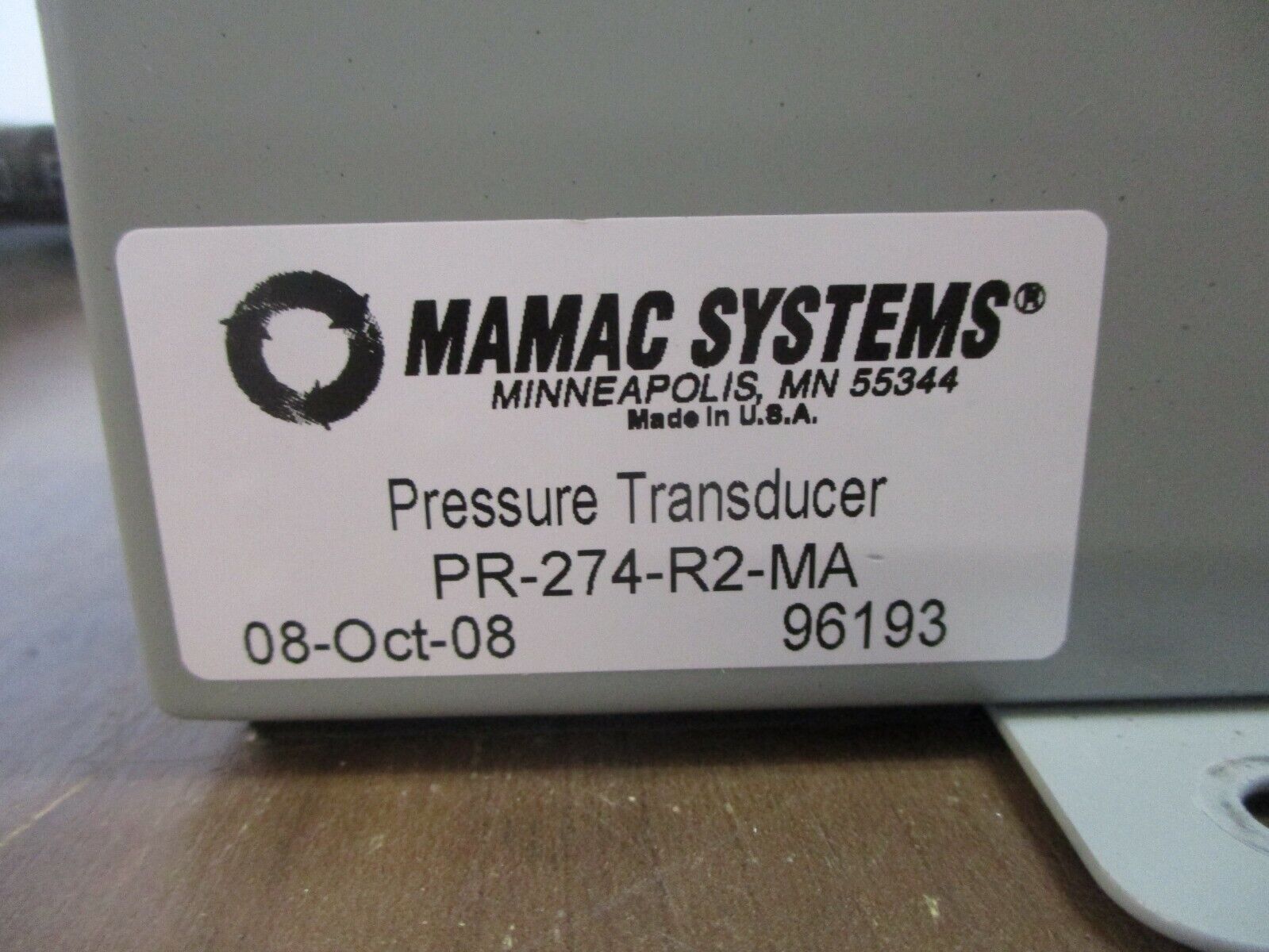 Mamac Pressure Transducer PR-274-R2-MA 12-40VDC Supply 4--20mA Output Used