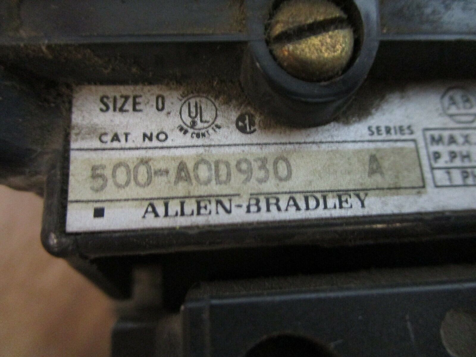 Allen-Bradley Size 0 Contactor 500-AOD930 Ser. A 115-120V Coil 600V Used