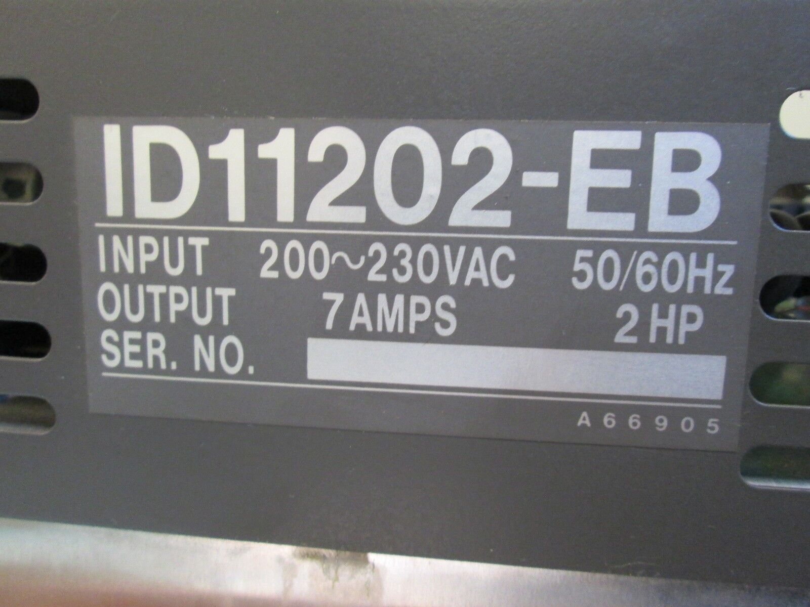 Baldor AC Drive ID11202-EB Input: 200-230V AC 50/60Hz Output: 7A 2HP Used