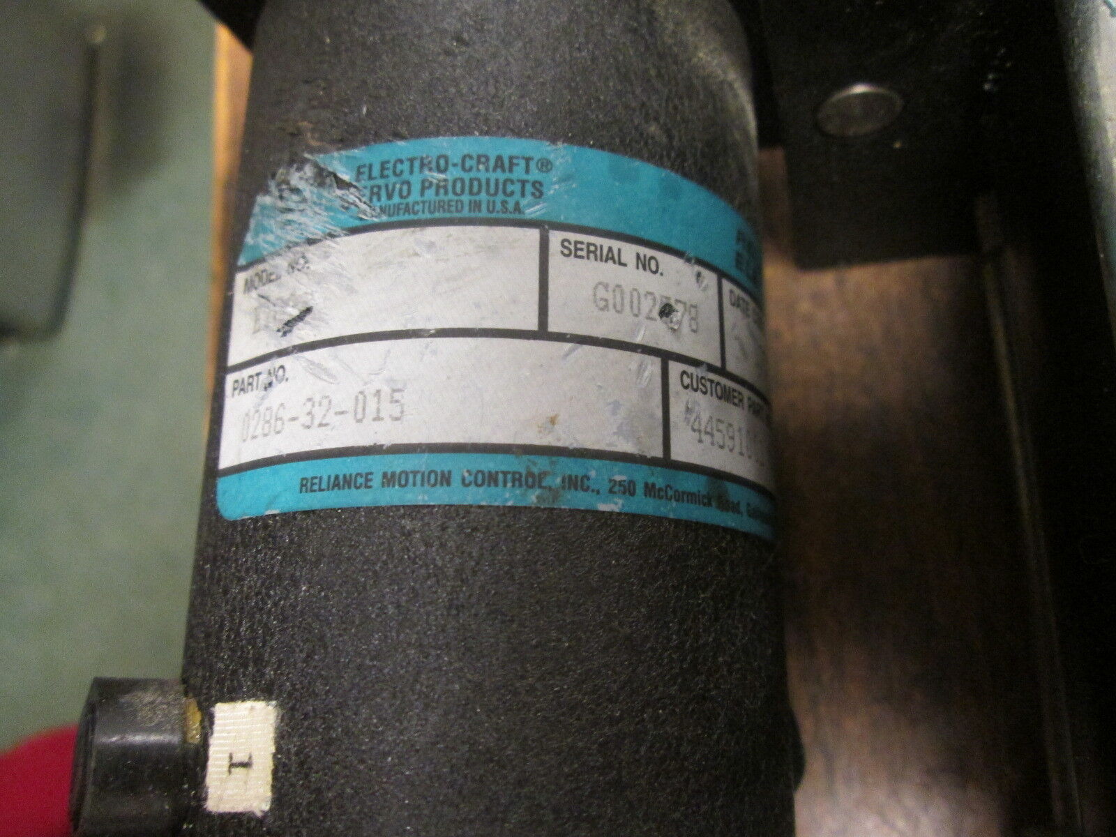 Reliance AG-2-1-B Actuator 49148-001 0498 w/ Model E286 Servo Motor Used
