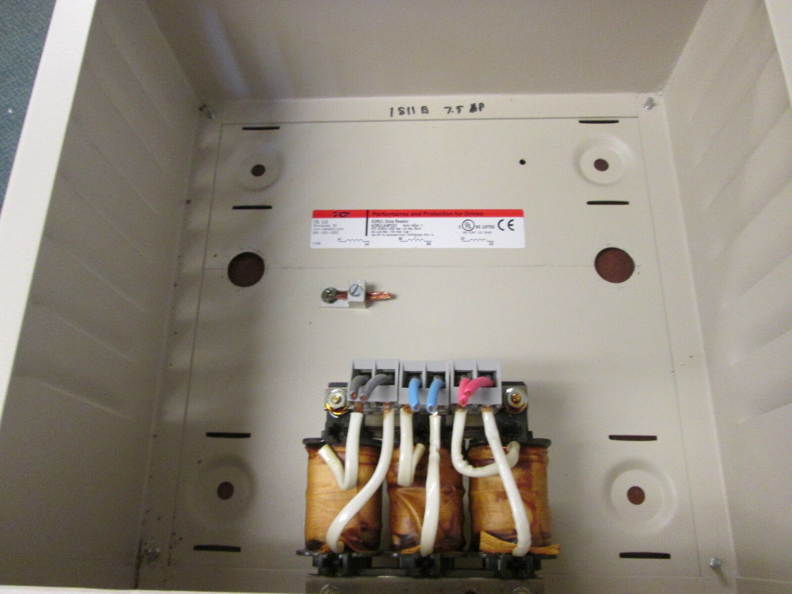 TCI KDRUL Drive Reactor KDRULA4PE01 Motor Amps: 11 3Ph 50/60Hz 600V 12A Used