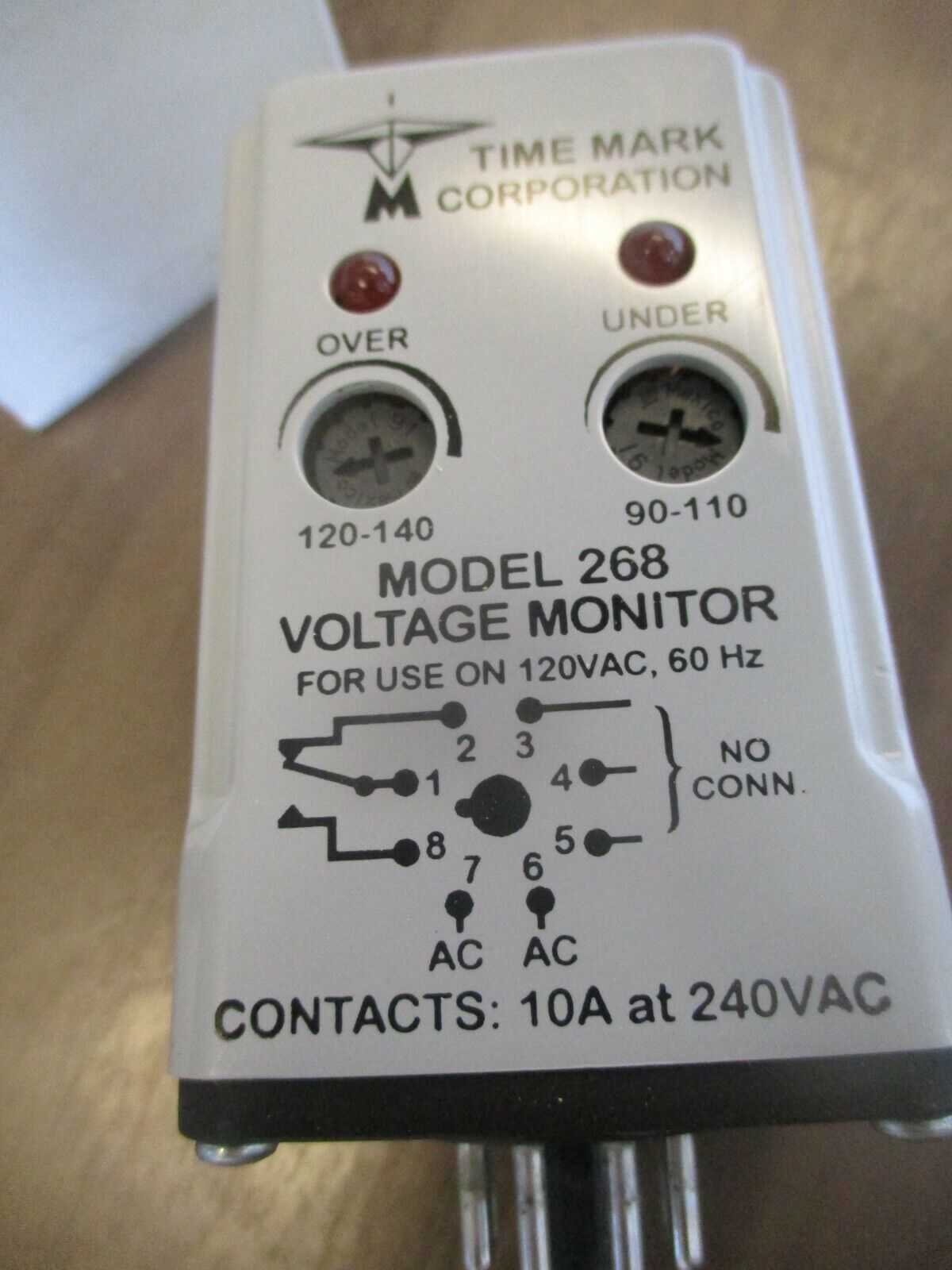Time Mark Model 268 Over/Under Voltage Relay 98A00144-01 120V 60Hz New Surplus
