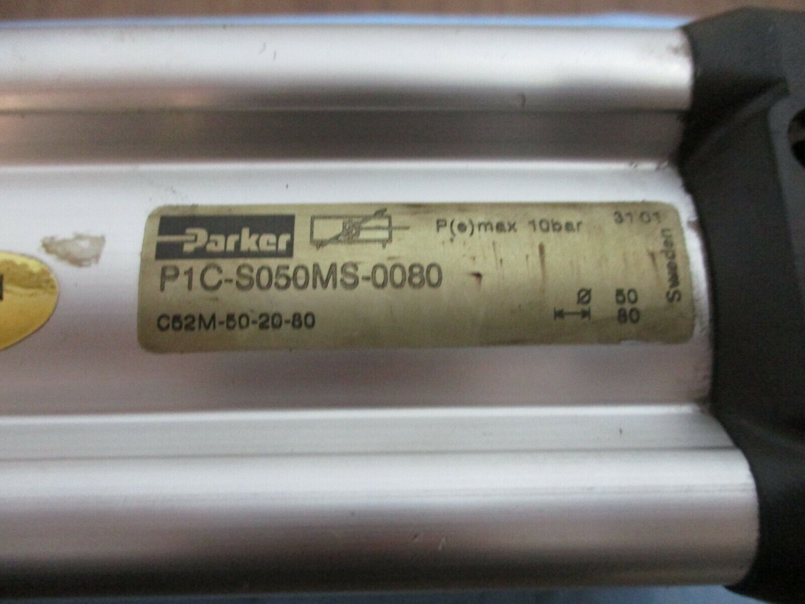 Parker Pneumatic Cylinder P1C-S050MS-0080 10bar Used