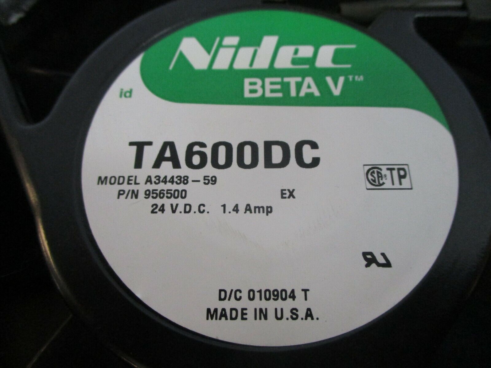 Nidec Beta V Axial Fan TA600DC 24VDC 1.4A Used