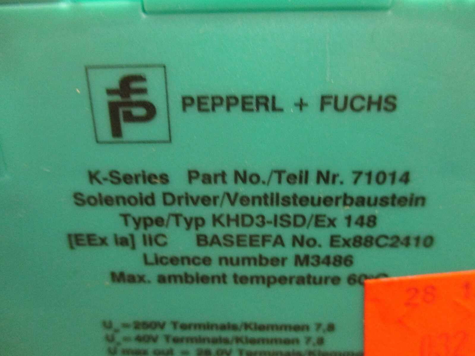 Pepperl+Fuchs KHD3-ISD/EX 148 Solenoid Driver 71014 Used