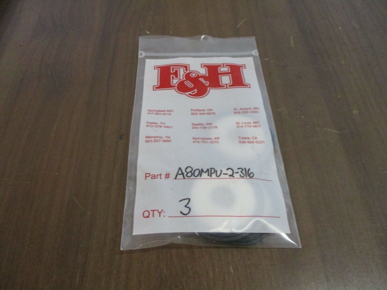 F&H Orifice Plate Gasket A80MPU-2-316 Size: 2" *Lot of 3* New Surplus