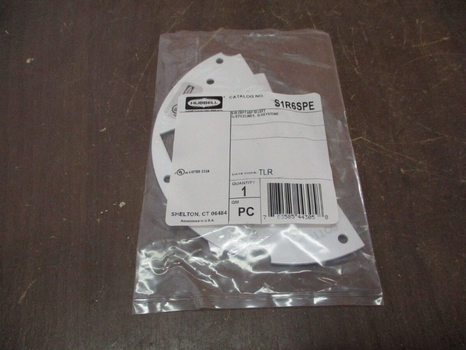 Hubbell Left Front Plate S1R6SPE 1x Styleline 2x Keystone  *Lot of 2*