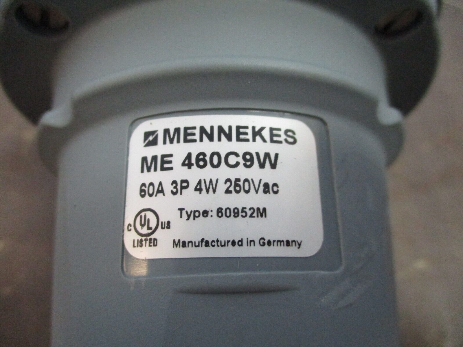 Mennekes Connector ME 460C9W 60A 250V 3P 4W. Used.