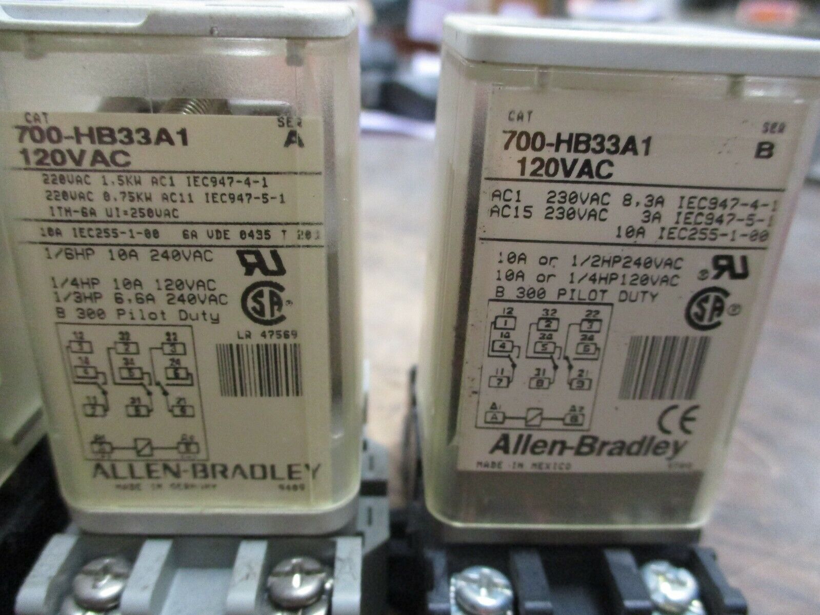 Allen-Bradley Relay 700-HB33A1 120VAC *Lot of 3* Used