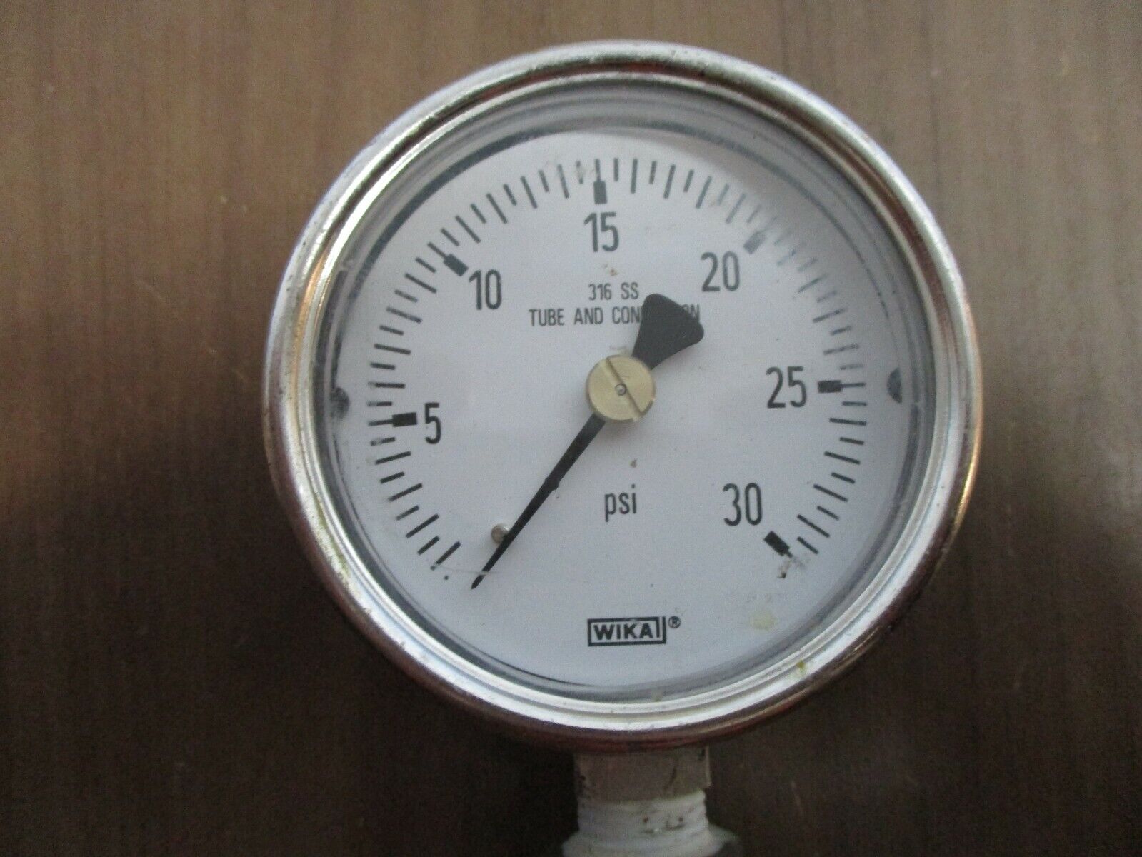 Wika Stainless Steel Pressure Gauge Range: 0-30PSI Used