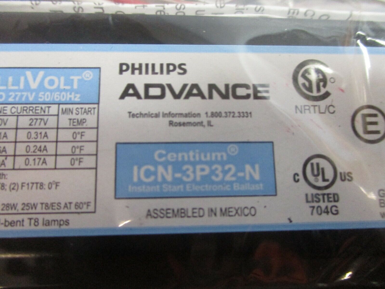 Philips Advance Centium Ballast ICN-3P32-N 120/277V 50/60Hz *Lot of 2*