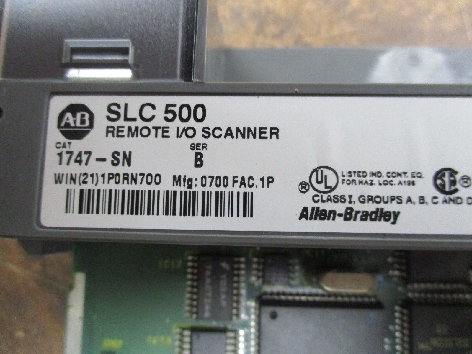 Allen-Bradley SLC500 Remote I/O Scanner 1747-SN Ser. B Host FRN:1.0b Used